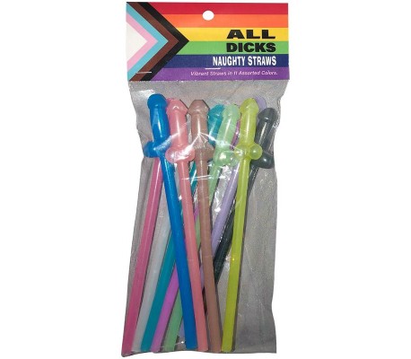 Set 11 Pajitas All Dicks Forma de Pene