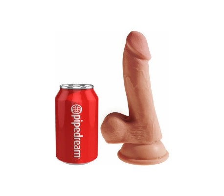 Dildo Triple Densidad con Testículos 6.5 Caramelo