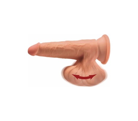 Dildo Triple Densidad Testículos Oscilantes 7 Caramelo