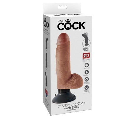 Vibrador Realista y Testiculos 7 Bronceado