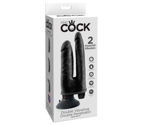King Cock Vibrador Doble 8 - Color Negro