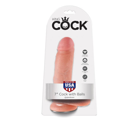 King Cock Pene con Testículos de 7 - Color Natural