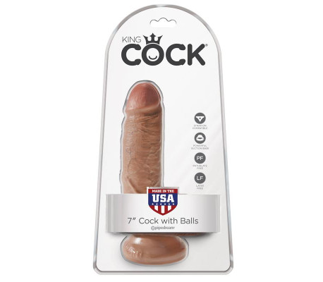 King Cock Pene con Testículos de 7 - Bronceado