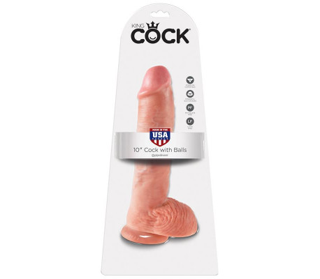King Cock Pene con Testículos de 10  - Color Natural