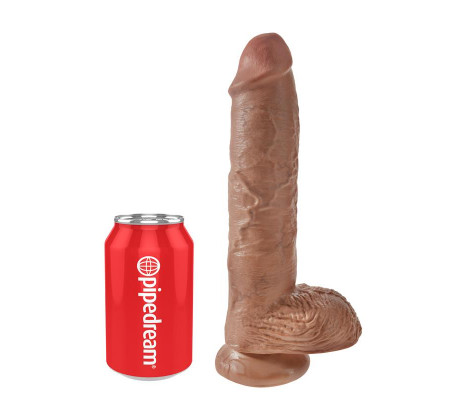 King Cock Pene con Testículos de 10 - Bronceado