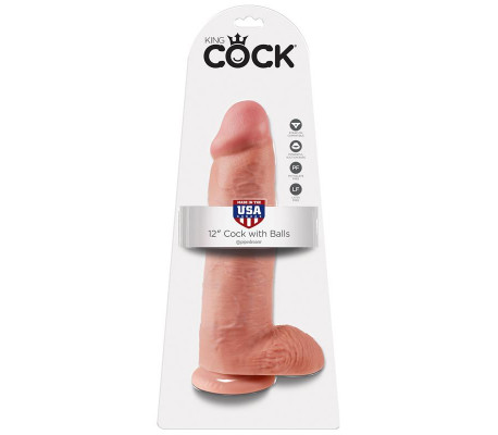 King Cock Pene con Testículos de 12 - Color Natural