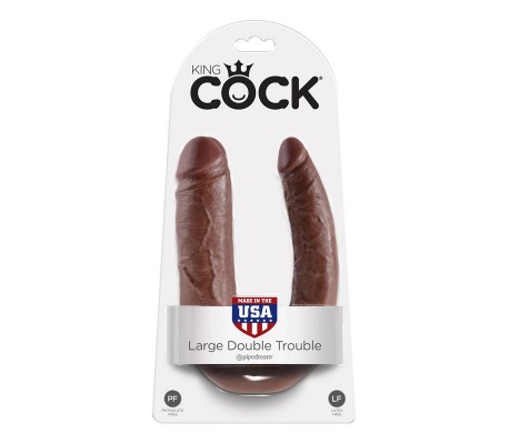 King Cock Pene Doble Penetración Grande - Color Marrón