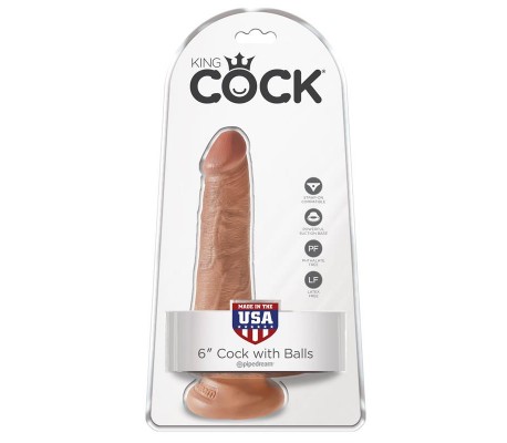 King Cock Pene con Testículos de 6 - Bronceado