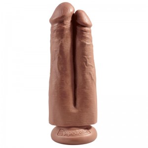 Pene Doble Two Cocks One Hole Bronceado 7