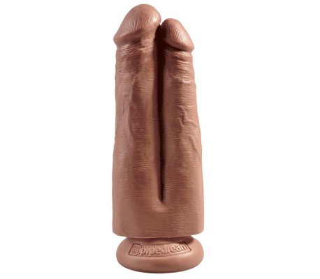 Pene Doble Two Cocks One Hole Bronceado 7