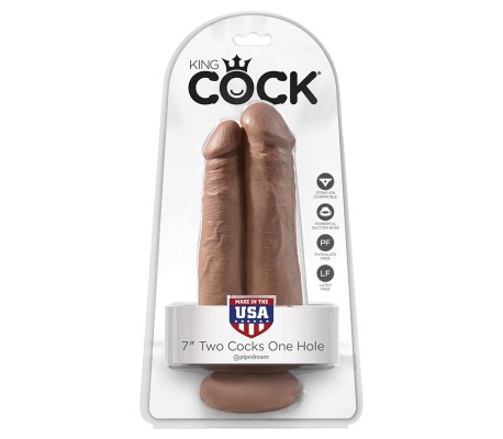 Pene Doble Two Cocks One Hole Bronceado 7