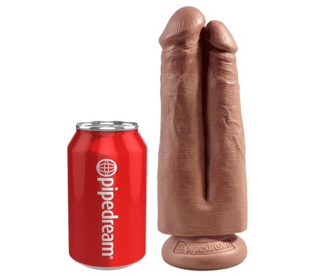 Pene Doble Two Cocks One Hole Bronceado 7