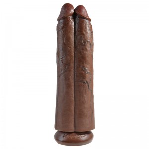 Pene Doble Two Cocks One Hole 11 Marrón