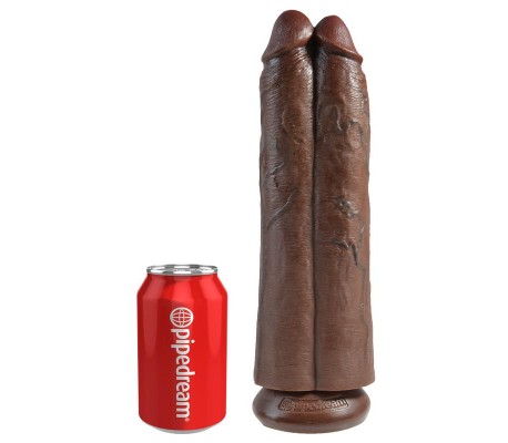 Pene Doble Two Cocks One Hole 11 Marrón