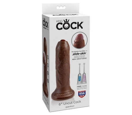 King Cock Dildo Realista con Glande Retráctil Color Marrón 6