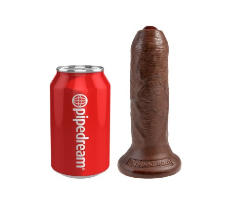 King Cock Dildo Realista con Glande Retráctil Color Marrón 6