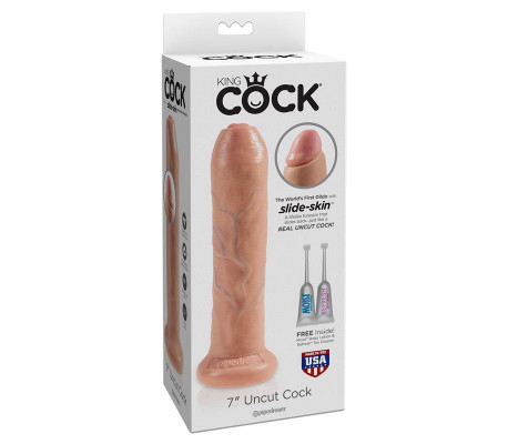King Cock Dildo Realista con Glande Retractil Color Natural 7