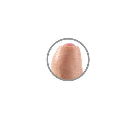 King Cock Dildo Realista con Glande Retractil Color Natural 7