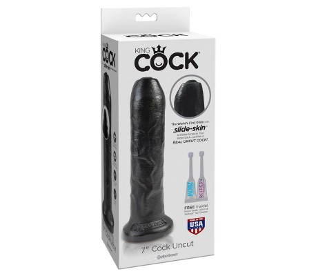 King Cock Dildo Realista con Glande Retráctil Color Negro 7