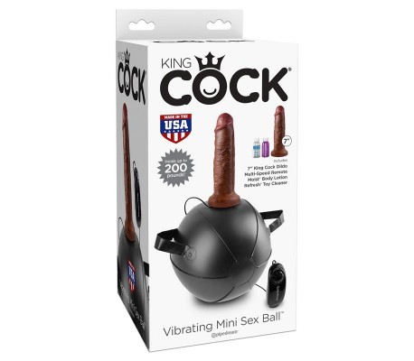 King Cock Mini Bola Vibradora con Dildo 7 - Color Marrón