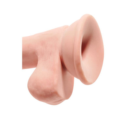3D Dildo Triple Densidad con Testículos Plus 6.5 Natural