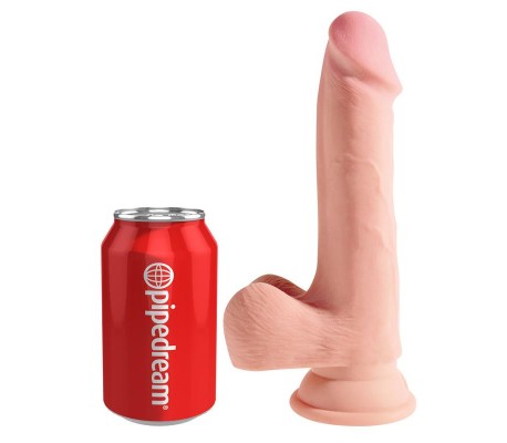 3D Dildo Triple Densidad con Testículos Plus 7.5 Natural
