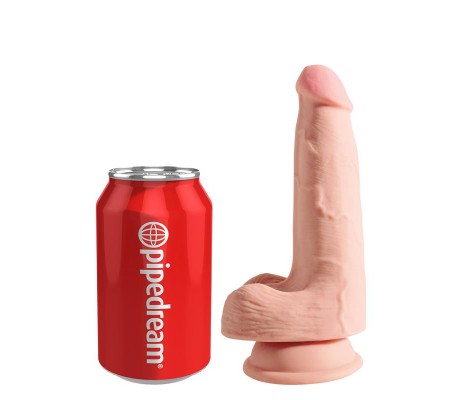 3D Dildo Triple Densidad con Testículos Plus 5 Natural