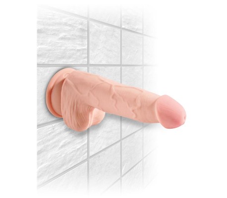 3D Dildo Triple Densidad con Testículos Plus 5 Natural