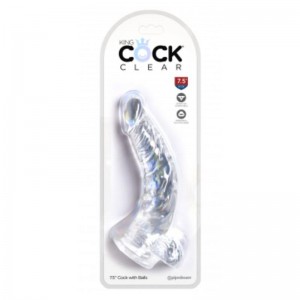 Dildo Realista con Testiculos 7,5 Transparente