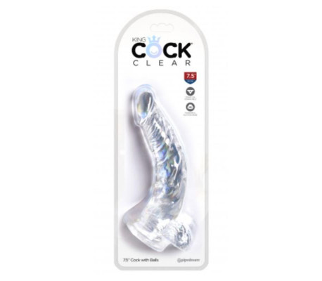 Dildo Realista con Testiculos 7,5 Transparente