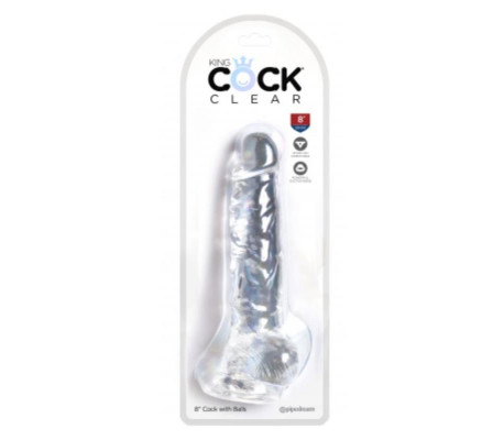 Dildo Realista con Testiculos 8 Transparente