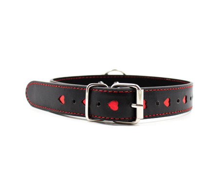 Collar con Cadena de Metal Negro/Rojo