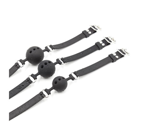 Mordaza de Bola Transpirable Silicona 4 cm Talla S Negro