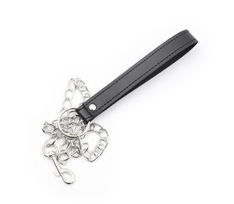Collar con Correa de Metal Negro