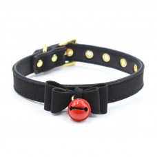Collar con Lazo y Cascabel 44 cm Negro/Rojo