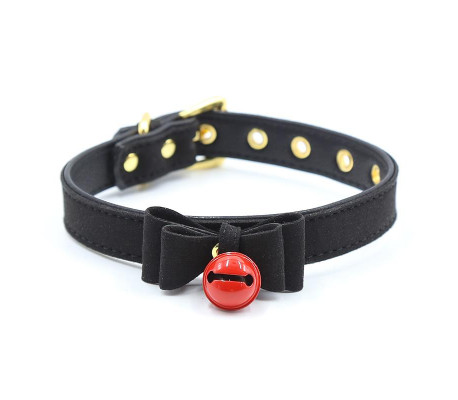 Collar con Lazo y Cascabel 44 cm Negro/Rojo