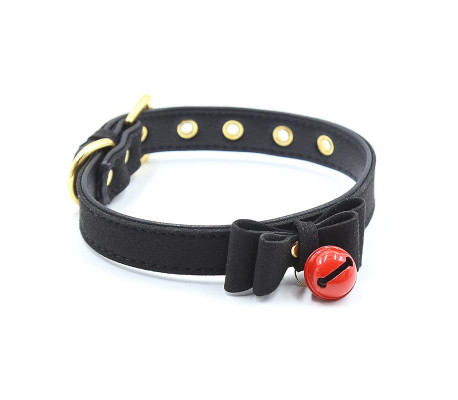 Collar con Lazo y Cascabel 44 cm Negro/Rojo
