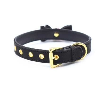 Collar con Lazo y Cascabel 44 cm Negro/Rojo