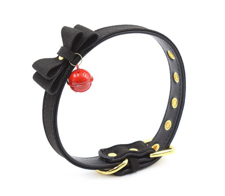 Collar con Lazo y Cascabel 44 cm Negro/Rojo