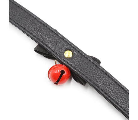 Collar con Lazo y Cascabel 44 cm Negro/Rojo