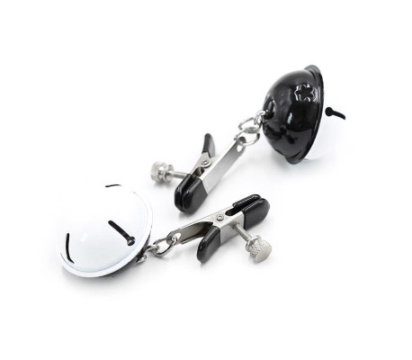 Pinzas para Pezones con Cascabeles Blanco/Negro