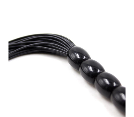 Flogger de Silicona con Mango con 6 Bolas 26 cm Negro