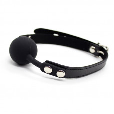 Mordaza de Bola Lisa de Silicona 4 cm Ajustable Negro