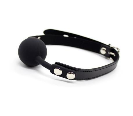 Mordaza de Bola Lisa de Silicona 4 cm Ajustable Negro
