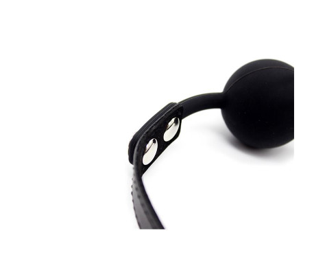 Mordaza de Bola Lisa de Silicona 4 cm Ajustable Negro