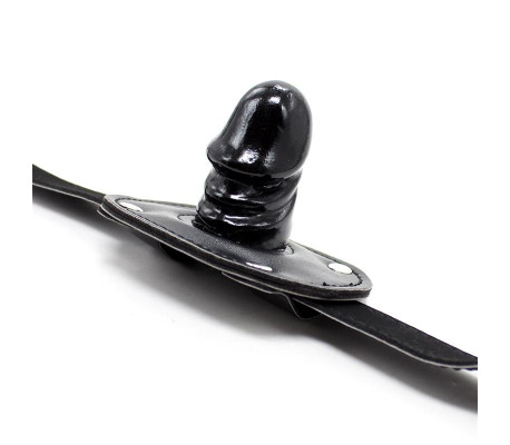 Mordaza con Candado Forma de Pene 5 cm Pequeño Negro