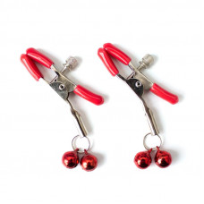Pinzas para Pezones con Cascabeles Metal Rojo