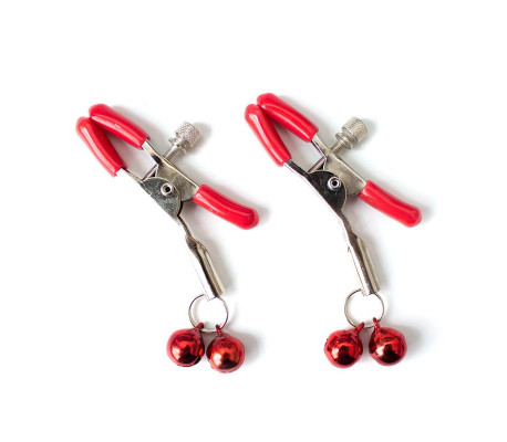 Pinzas para Pezones con Cascabeles Metal Rojo