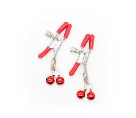 Pinzas para Pezones con Cascabeles Metal Rojo