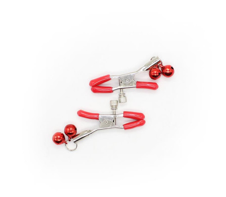 Pinzas para Pezones con Cascabeles Metal Rojo
